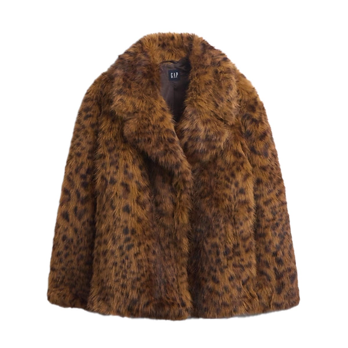 Leopard Print Faux-Fur Coat